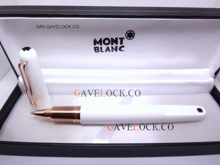 AAA Grade Copy Mont Blanc M Marc Newson White Resin Rollerball Pen